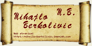 Mihajlo Berkolivić vizit kartica